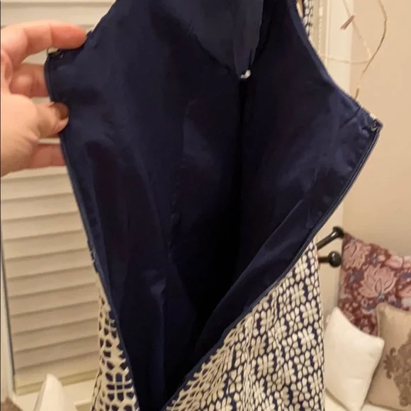 Banana Republic blue and white jacquard dress - Picture 5 of 8